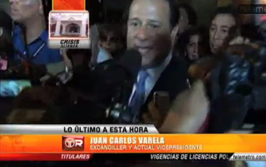 Declaraciones de Juan Carlos Varela posterior a su destitución como Canciller. Vídeo cortesía de Telemetro.com