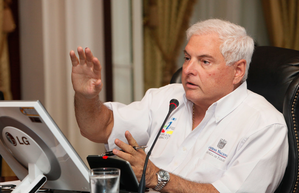 Presidente de Panamá Ricardo Martinelli Berrocal, en Consejo de Gabinete.